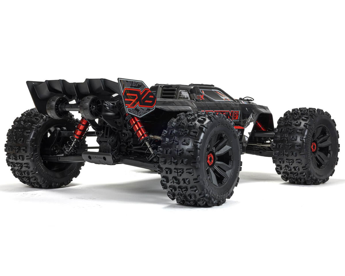 Arrma ARA5808V2T1 Kraton 8S BLX EXB Sin escobillas RTR 1/5 4WD Monster Truck (negro) con radio DX3, Smart ESC y AVC