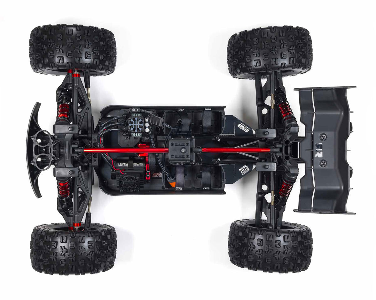 Arrma ARA5808V2T1 Kraton 8S BLX EXB Sin escobillas RTR 1/5 4WD Monster Truck (negro) con radio DX3, Smart ESC y AVC