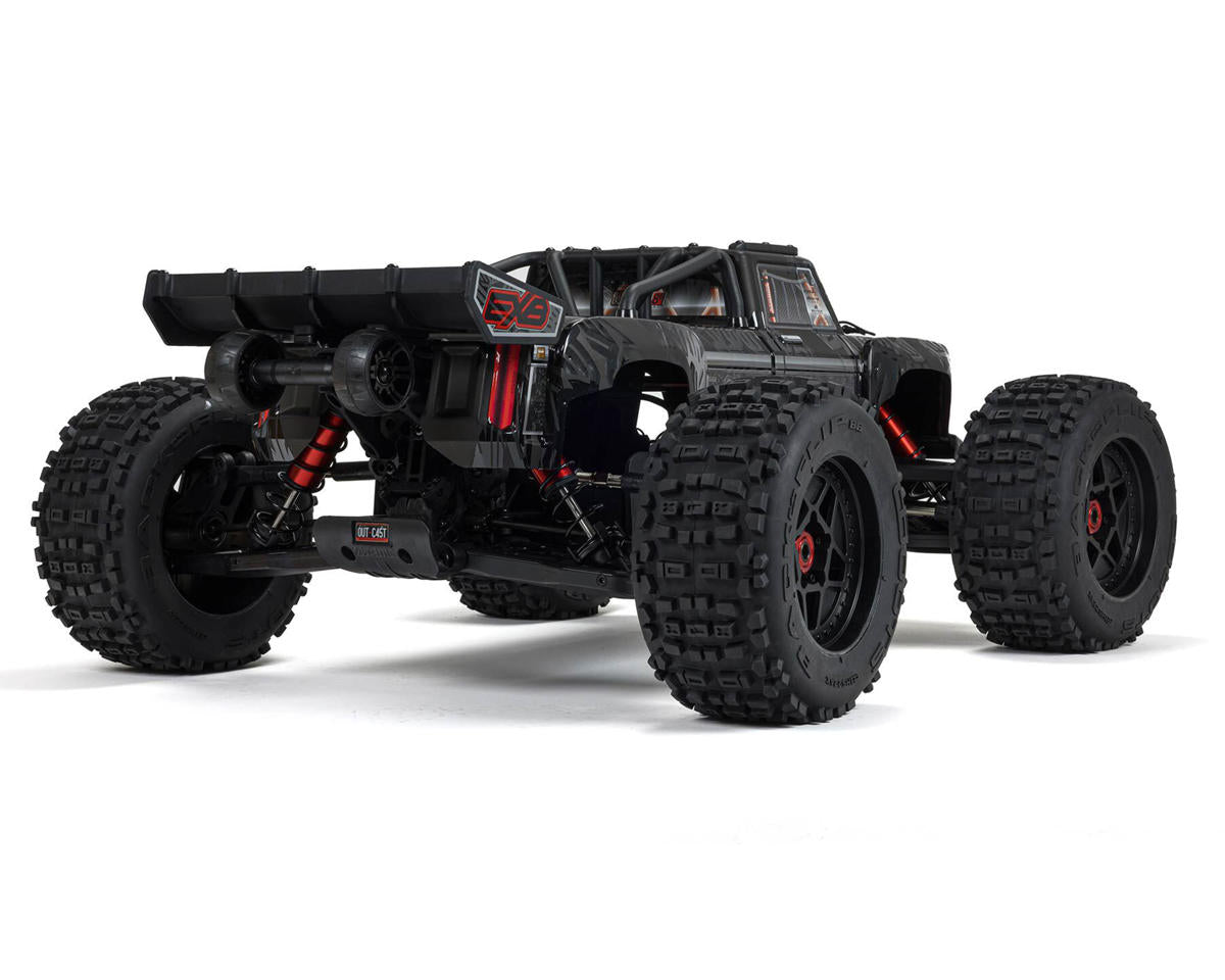 Arrma ARA5810V2T1 Outcast 8S BLX EXB Brushless RTR 1/5 4WD Stunt Truck (Negro) con radio DX3, Smart ESC y AVC