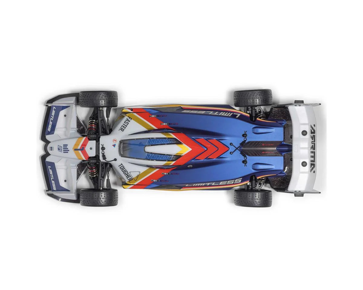 Arrma ARA7816T2 Limitless 120 8S BLX 4WD RTR Electric Brushless Street Speed (White/Blue) w/DX3 Radio, Smart ESC & AVC