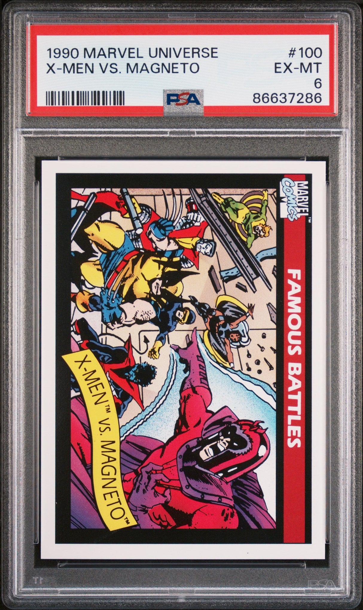 1990 MARVEL UNIVERSE X-MEN VS. MAGNETO #100 - PSA 6