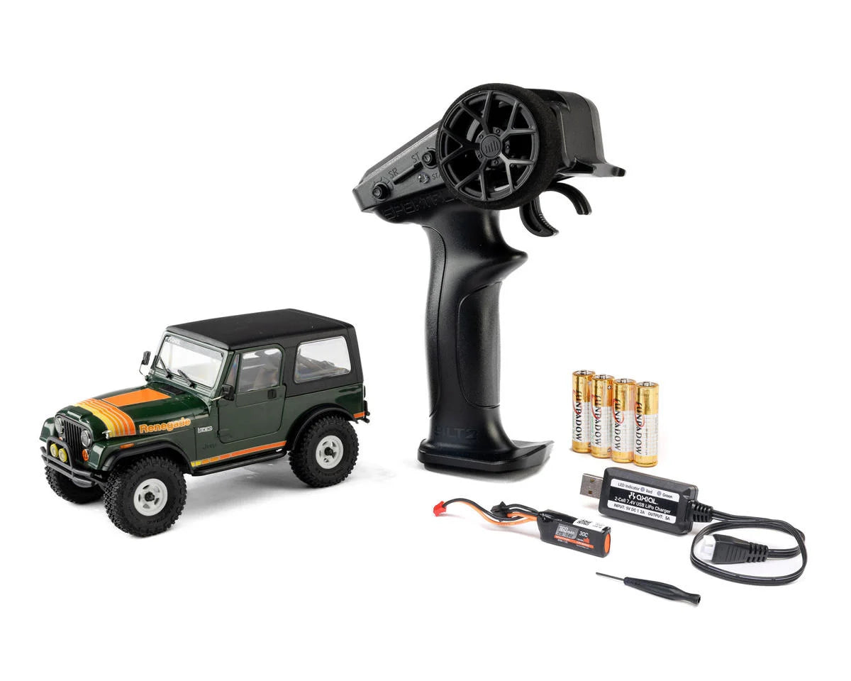 Axial AXI-3273T2 SCX30 Jeep CJ-7 Renegade 1/30 4WD RTR Scale Mini Crawler (Classic Version) (Green) w/2.4GHz Radio, Battery & Charger