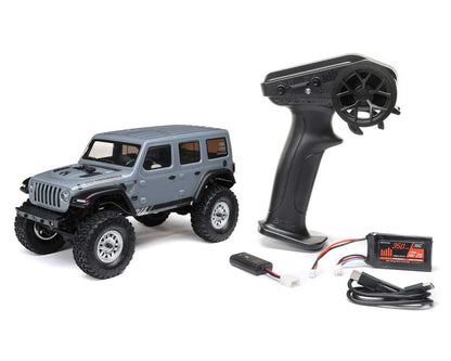 Axial AXI00002V3T3 SCX24 Jeep Wrangler JLU 4WD RTR Scale Mini Rock Crawler (Grey) w/2.4GHz Radio, Battery & Charger