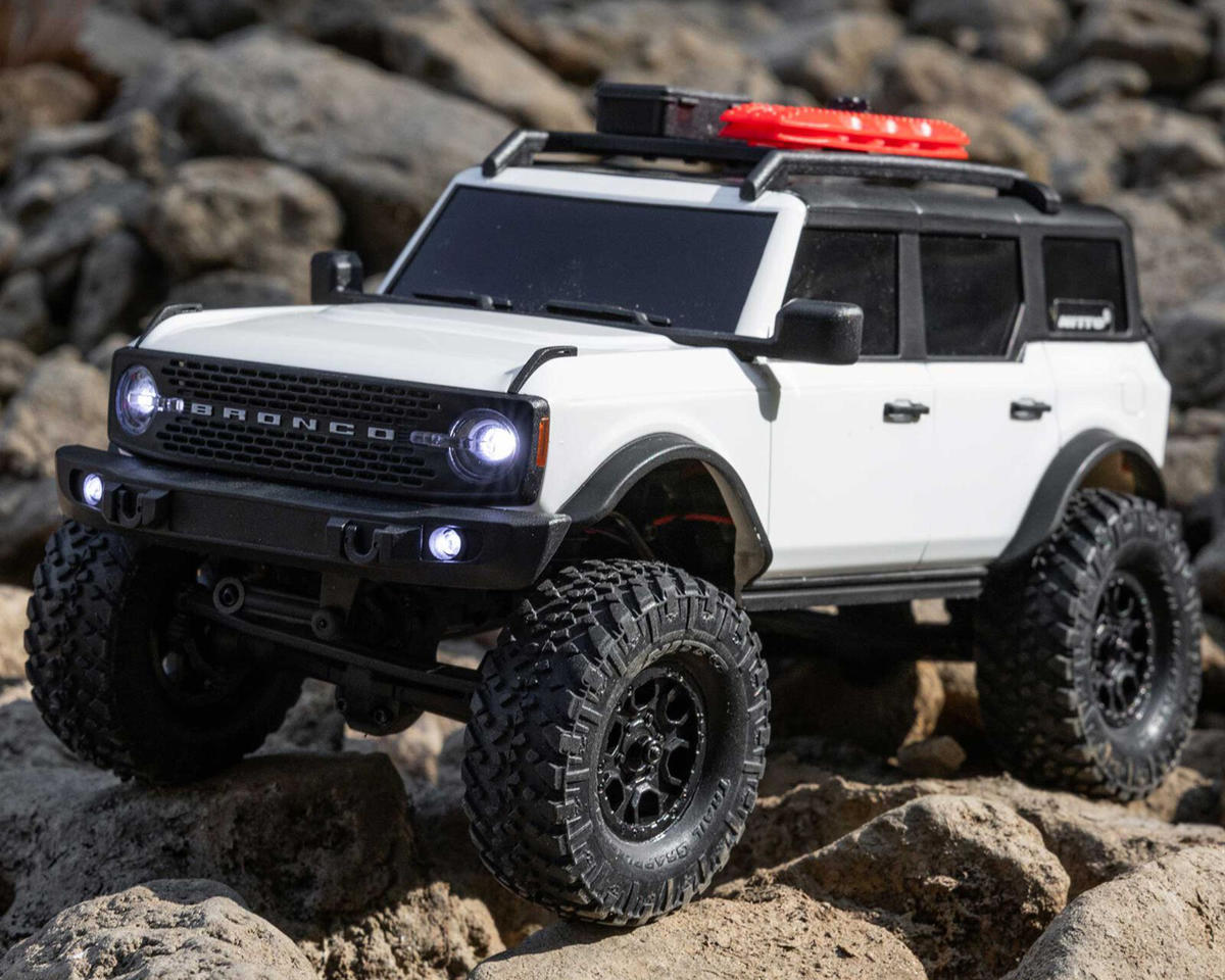 Axial AXI00006V2T4 SCX24 Ford Bronco Hard Body 1/24 4WD RTR Scale Mini Crawler (White) w/2.4GHz Radio, Battery & Charger
