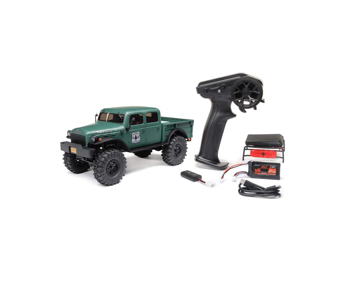 Axial AXI00007T2 SCX24 40's Dodge Power Wagon de 4 puertas 1/24 4WD RTR Scale Mini Crawler (verde) con radio de 2,4 GHz