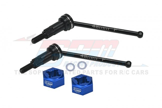 GPM MGG048FS ARRMA GRANITE GROM MEGA 4140 Medium Carbon Steel Front CVD Drive Shafts With Aluminum 7075 Wheel Hex