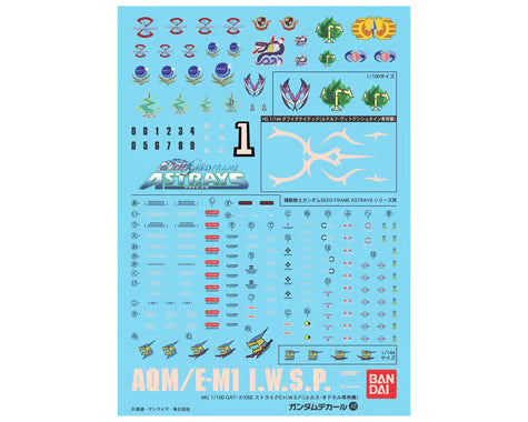 Bandai BAS2029307 GD-48 HG/MG Multiuse Gundam Seed Astray "Gundam Seed" Waterslide Decals