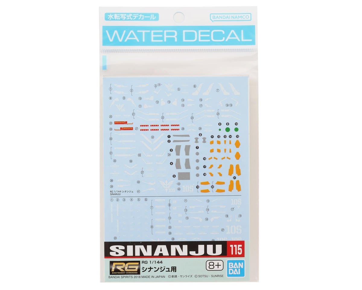 Bandai BAS2421010 GD-115 RG 1/144 MSN-06S Sinanju "Gundam Unicorn" Waterslide Decals