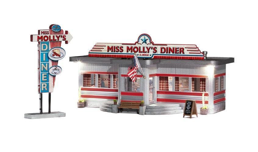 Woodland Scenics BR5066 HO Scale Miss Molly's Diner Built Structure