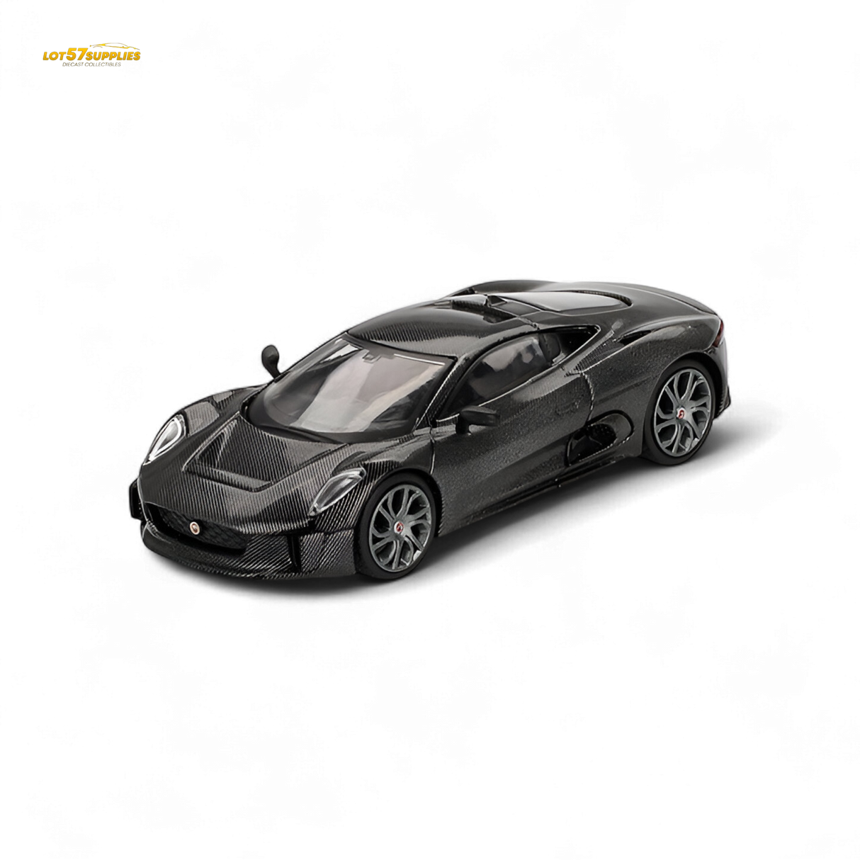 Mini-GT Jaguar C-X75 Test Car Carbon Fiber 1:64