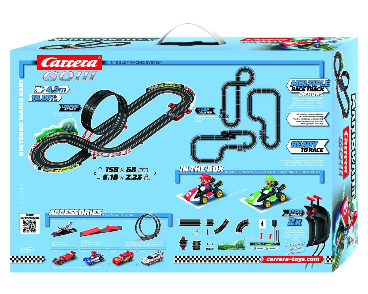 Carrera GO!!! CCN62491 Nintendo Mario Kart 8 Electric 1/43 Slot Car Racing Track Set