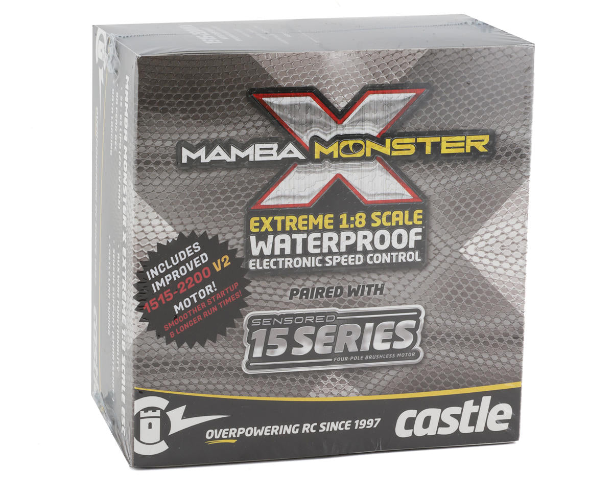 Castle Creations 010-0145-06 Monster X 1/8 Brushless Combo w/1515 V2 Sensored Motor (2200Kv)
