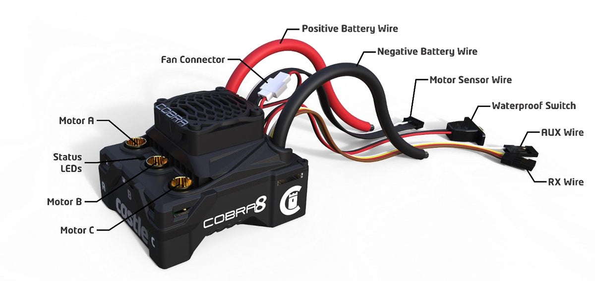 CASTLE CREATION 010-0172-00 Cobra 8, 25.2V ESC