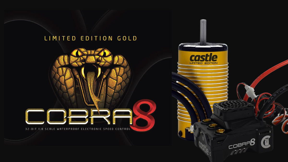 CASTLE CREATIONS 010-0172-04 Cobra 8, 25.2V ESC with Limited Edition Gold 1515-2200kV V2 Sensored Motor