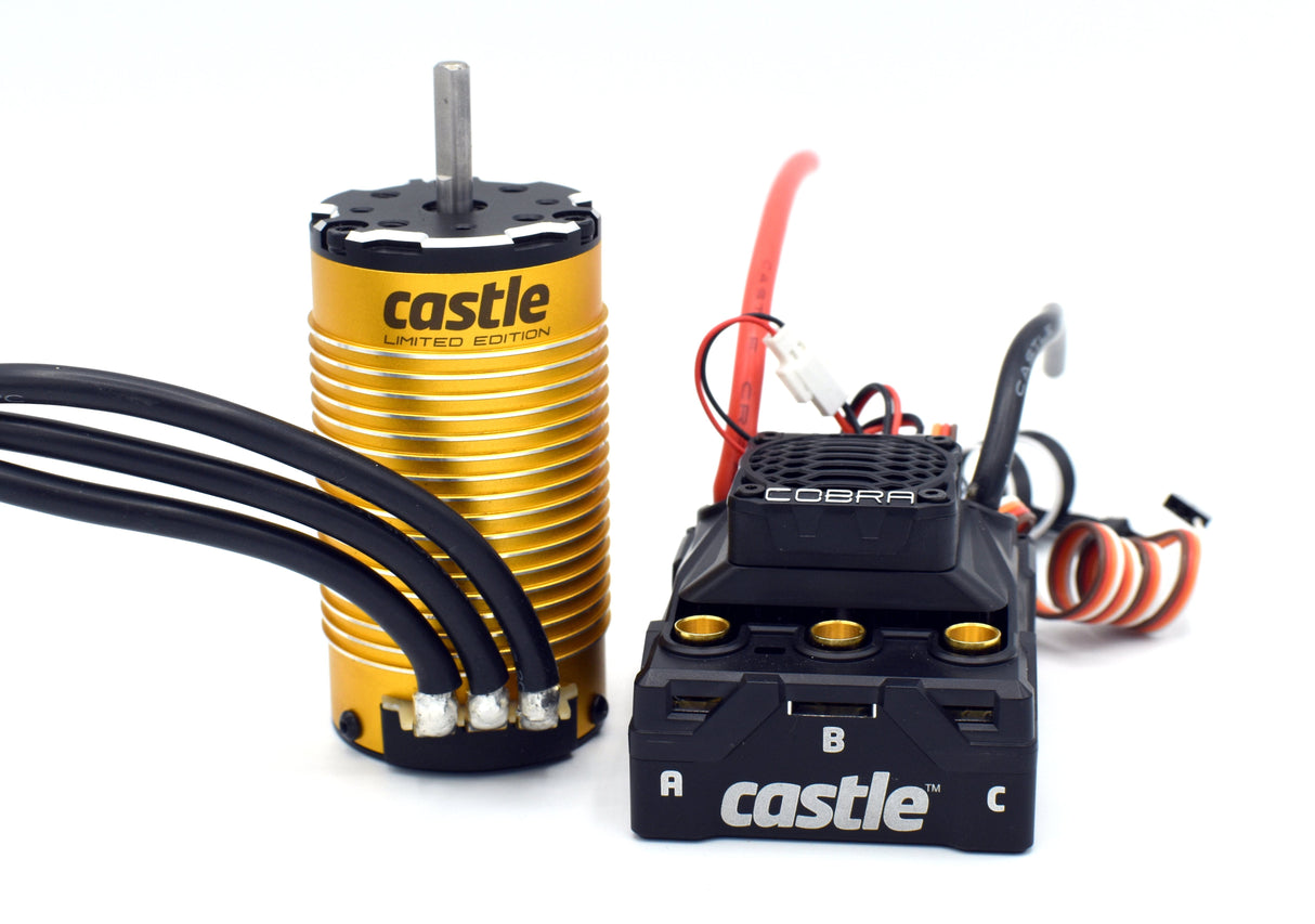 CASTLE CREATIONS 010-0172-04 Cobra 8, 25.2V ESC with Limited Edition Gold 1515-2200kV V2 Sensored Motor
