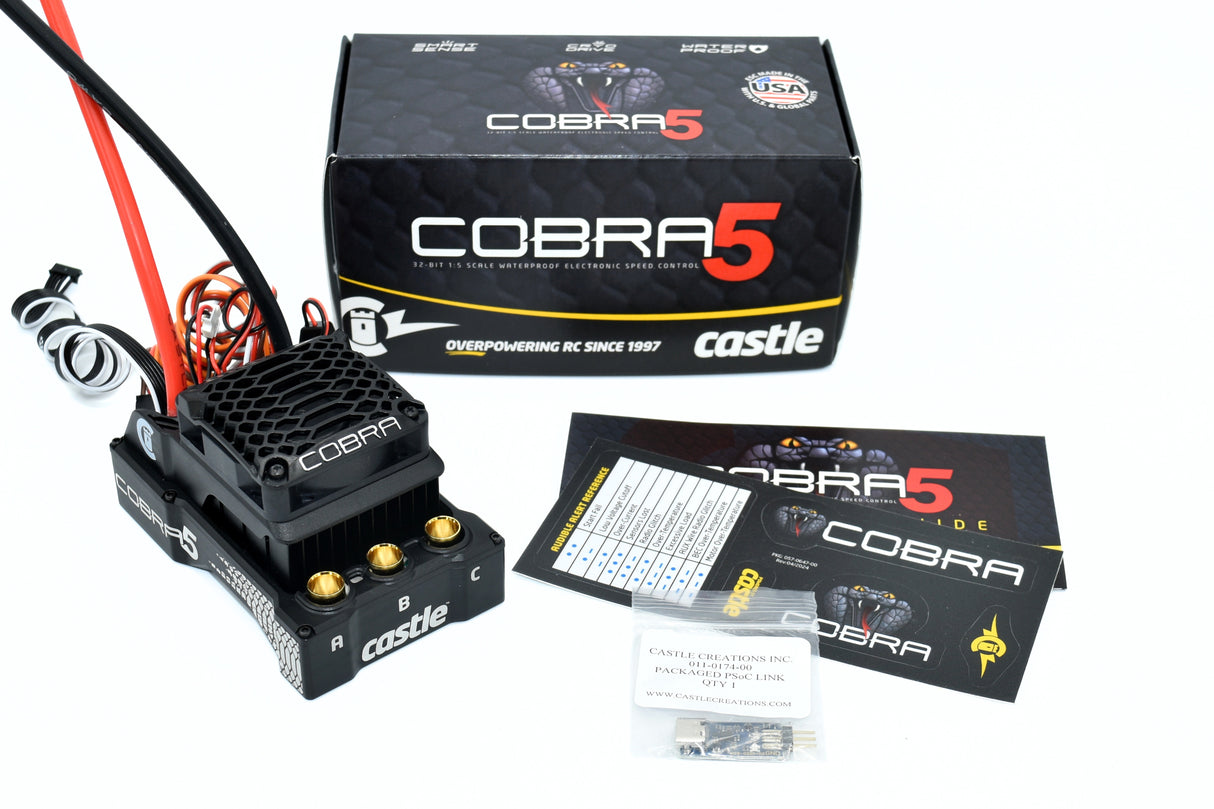 CASTLE CREATIONS 010-0179-00 Cobra 5, 8S, 33.6V ESC, 20A PEAK BEC