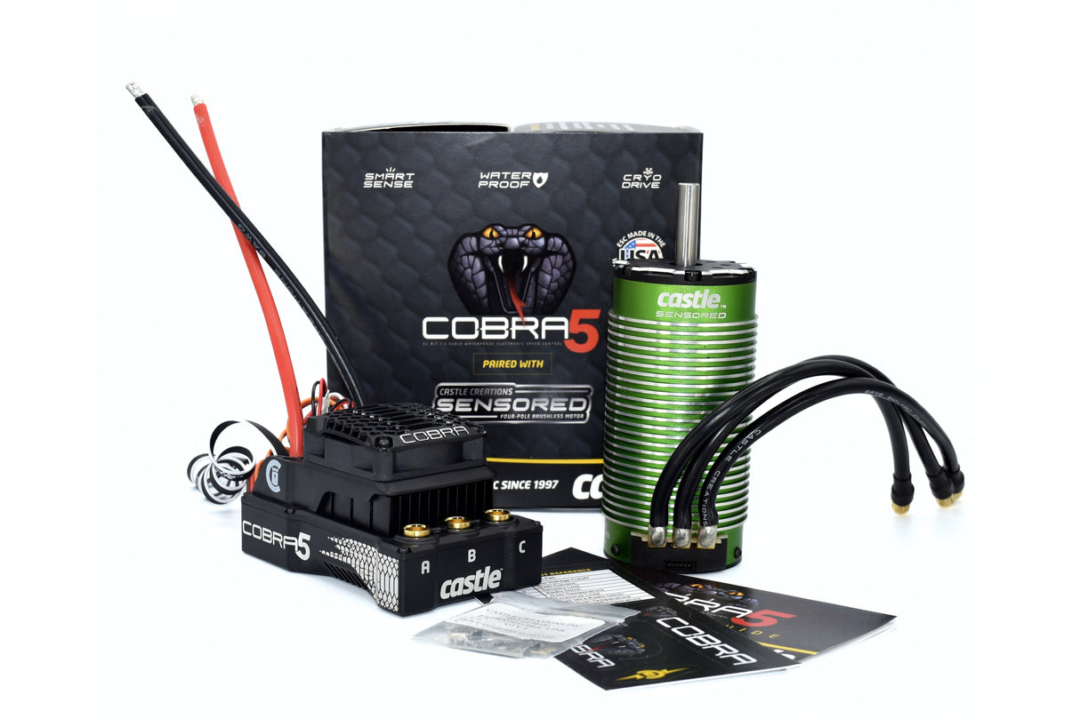 CASTLE CREATIONS 010-0179-02 Cobra 5, 8S, 33.6V ESC, 20A PEAK BEC w/2028-1100KV