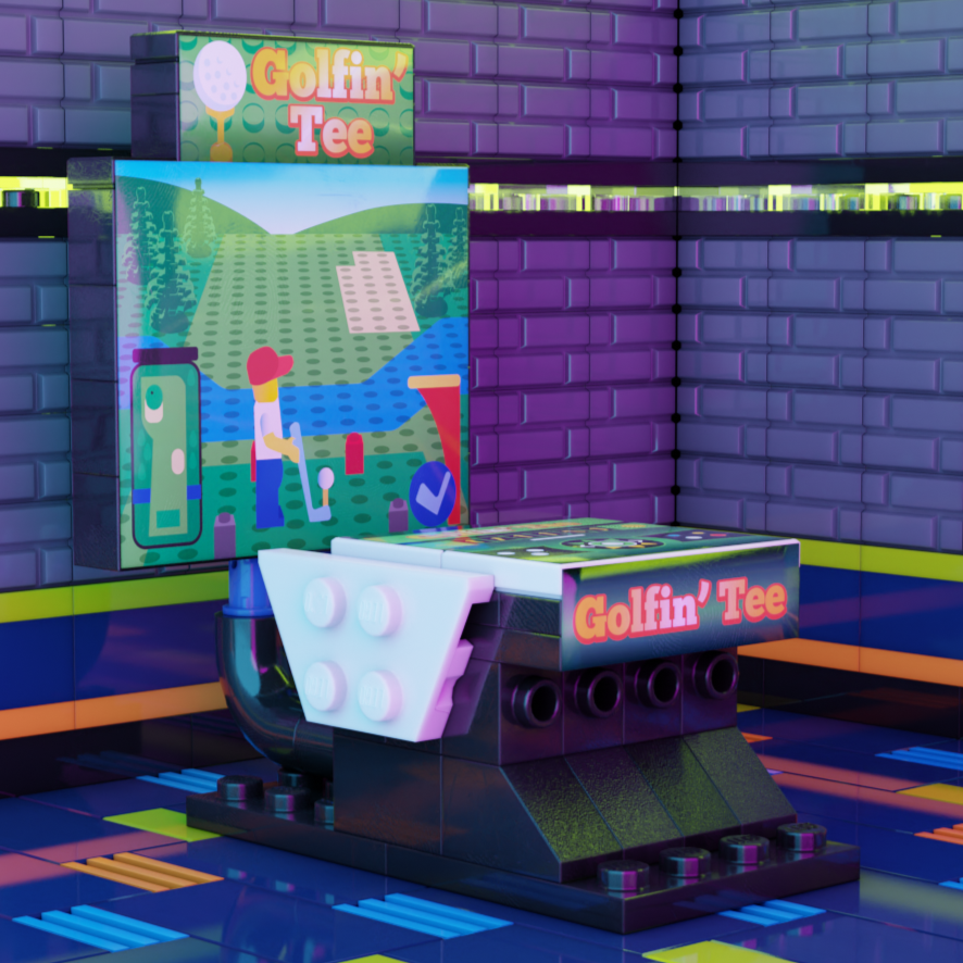 Golfin' Tee Arcade B3 Customs Building Set made using LEGO parts