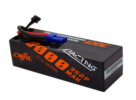 CNHL HC8001203XEC5 Racing Series 8000mAh 11.1V 3S 120C Hard Case Lipo Battery with EC5 Plug