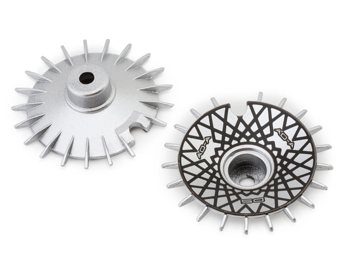 DS Racing Sloped Aero Drift Wheel Covers (Silver/Black Mesh) (2) (Drift Element Wheels)