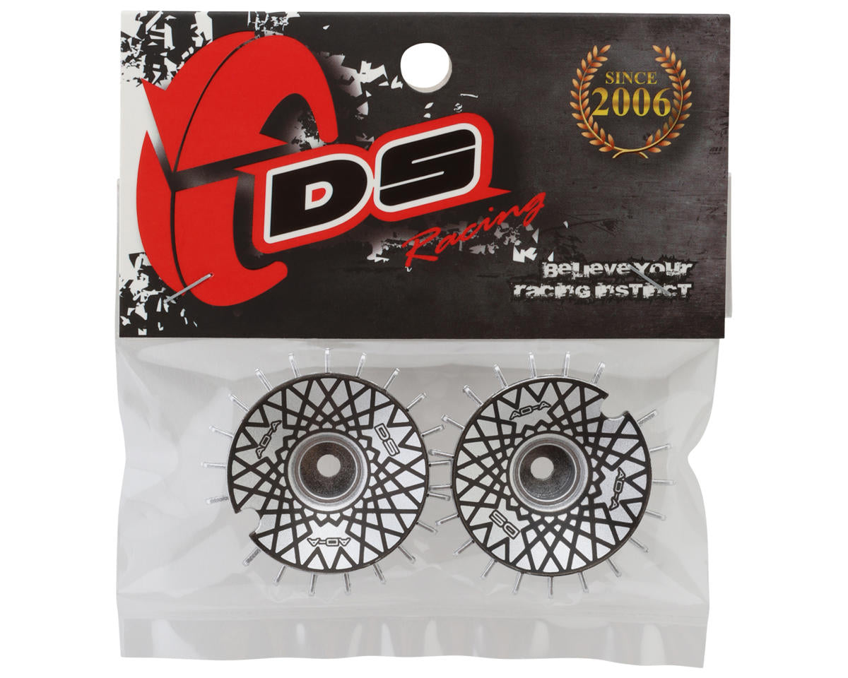 DS Racing Sloped Aero Drift Wheel Covers (Silver/Black Mesh) (2) (Drift Element Wheels)