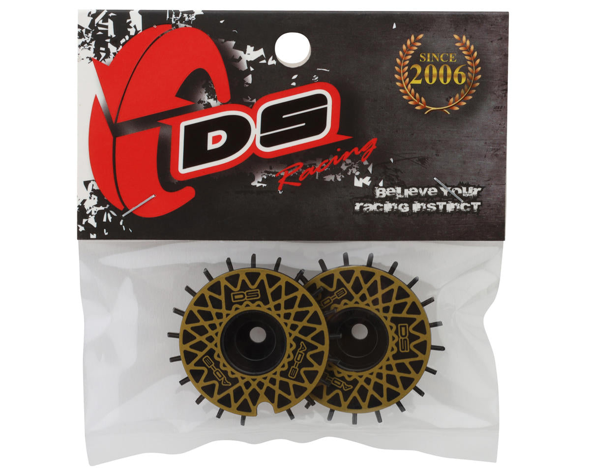 DS Racing DSC-AD-BB-GDME Flat Aero Drift Wheel Covers (Black/Gold Mesh) (2) (Drift Element Wheels)