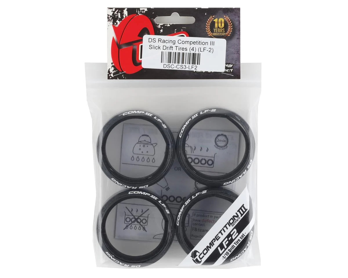 DS Racing Competition III Slick Drift Tires (4) (LF-2) DSC-CS3-LF2