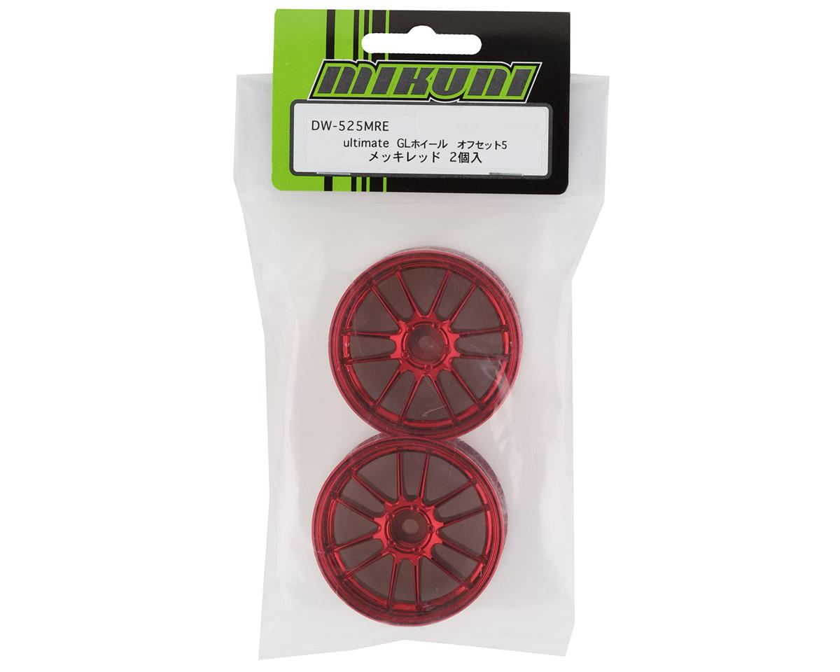 Mikuni Ultimate GL 6-Split Spoke Drift Wheels (Plated Red) (2) (5mm Offset) w/12mm Hex