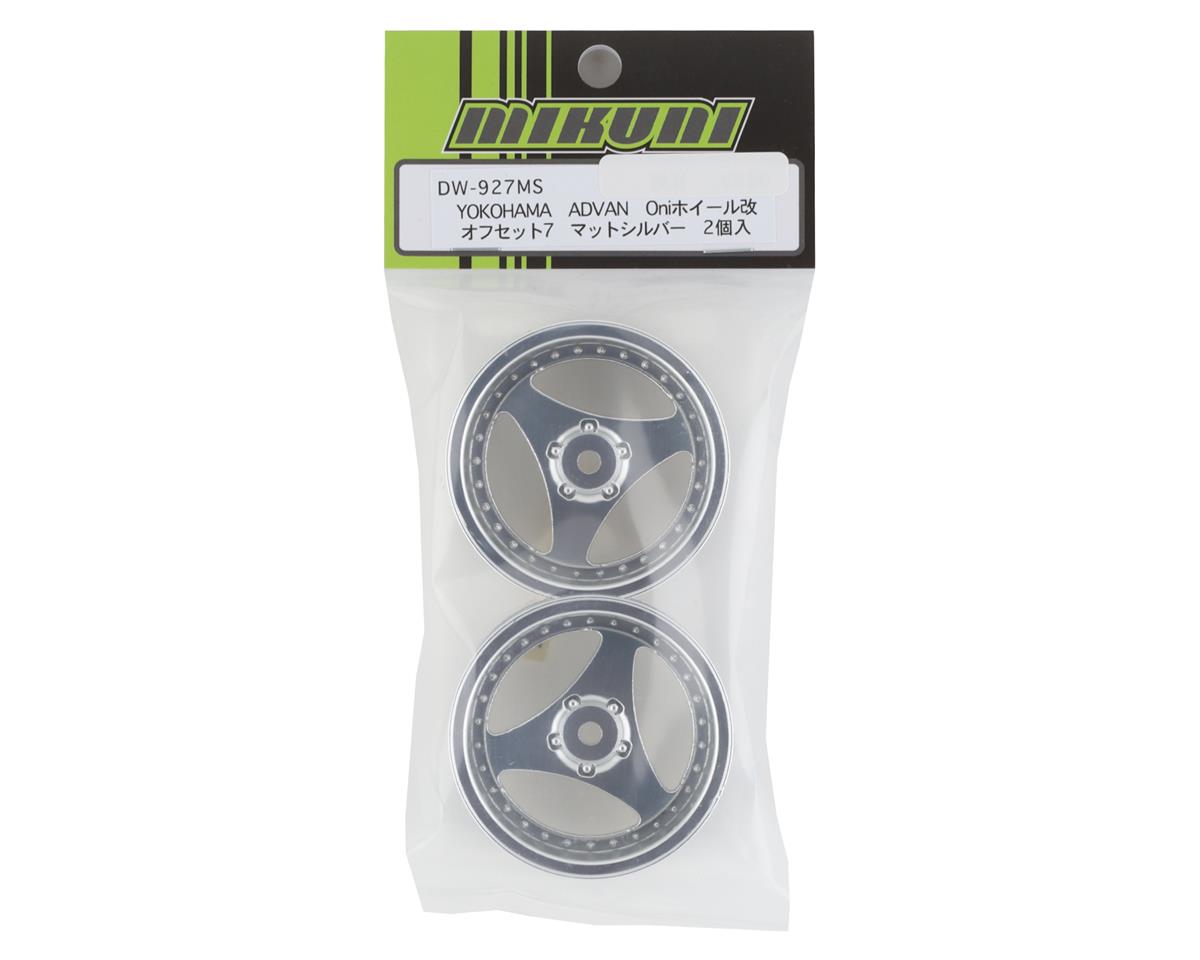 Mikuni Yokohama Advan Oni Kai Drift Wheels (Matte Silver) (2) (7mm Offset) w/12mm Hex