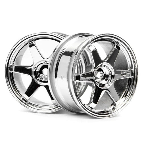 HPI 3842 TE37 Wheels Chrome 3mm Offset 26mm 1/10 RS4 Touring Car (2)