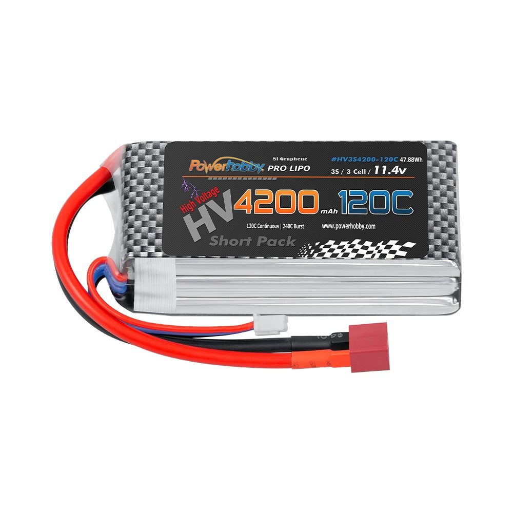 Powerhobby 3s 11.4V 4200mah 120c Graphne + HV Lipo Battery w Deans plugs