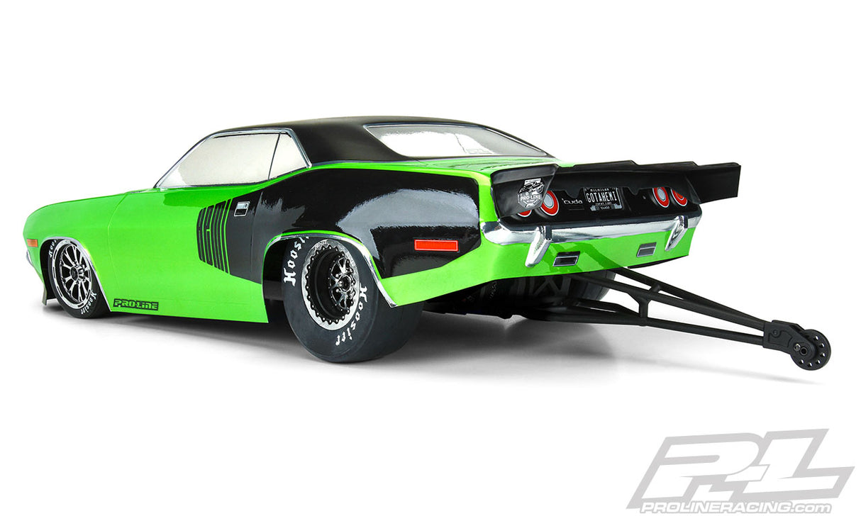 Proline 3550-00 1972 Plymouth Barracuda Clear Body Slash 2wd Drag Car y AE DR10