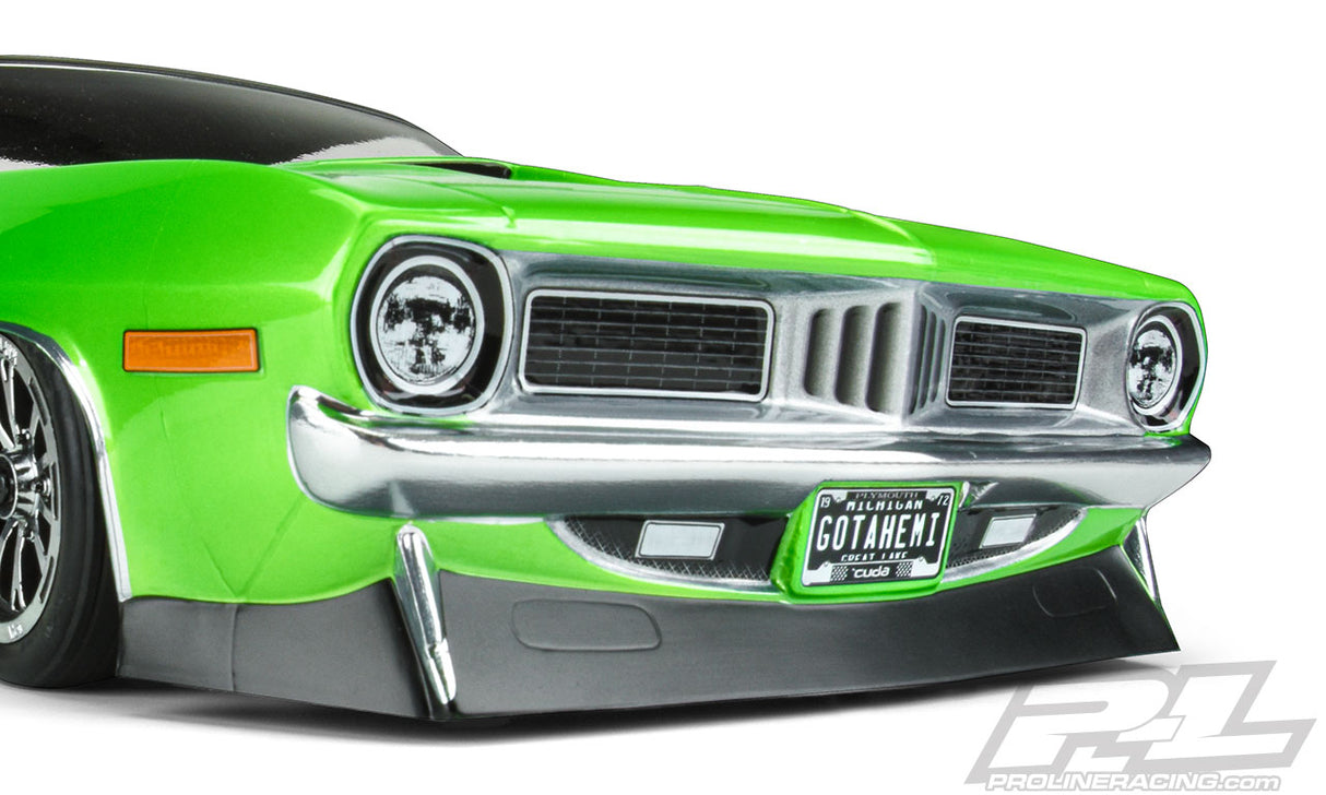 Proline 3550-00 1972 Plymouth Barracuda Clear Body Slash 2wd Drag Car y AE DR10