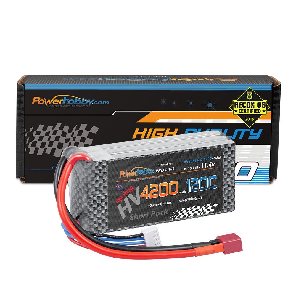 Powerhobby 3s 11.4V 4200mah 120c Graphne + HV Lipo Battery w Deans plugs