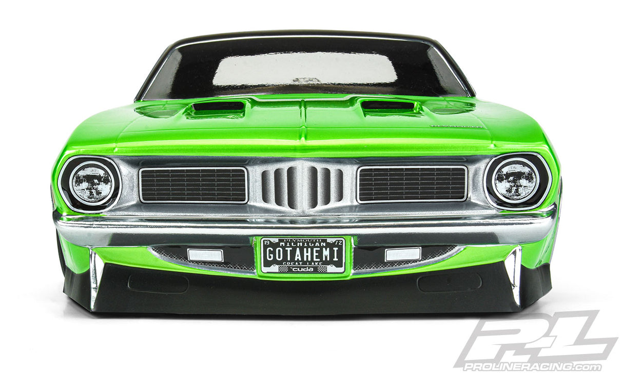 Proline 3550-00 1972 Plymouth Barracuda Clear Body Slash 2wd Drag Car y AE DR10