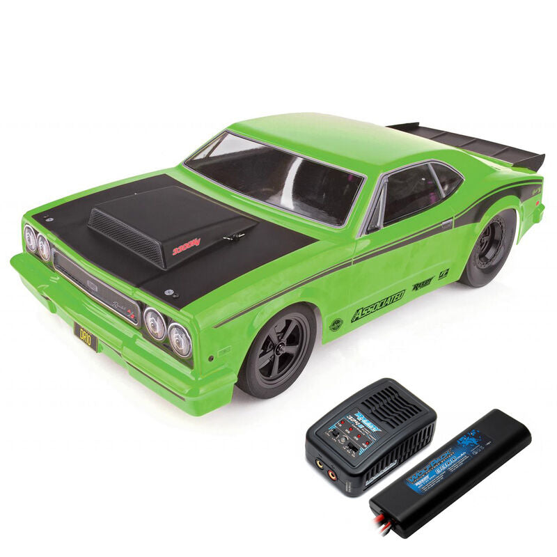 Equipo asociado 1/10 DR10 Drag Race Car RTR LiPo Combo, verde