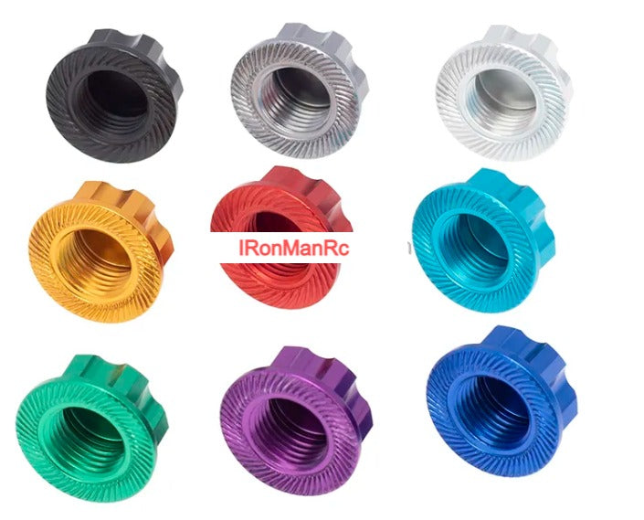 IRonManRc Traxxas Écrous de roue hexagonaux dentelés en aluminium de 17 mm