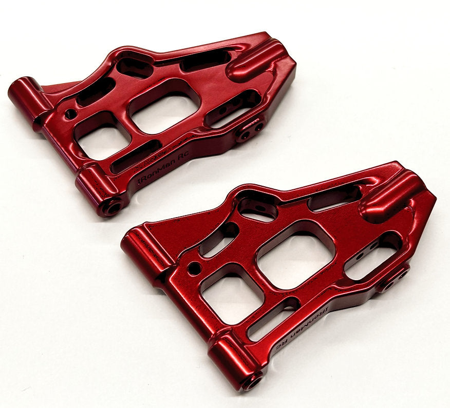 IronManRc Hobao Vte2 Brazos en A inferiores delanteros de aluminio * ROJO CANDY *