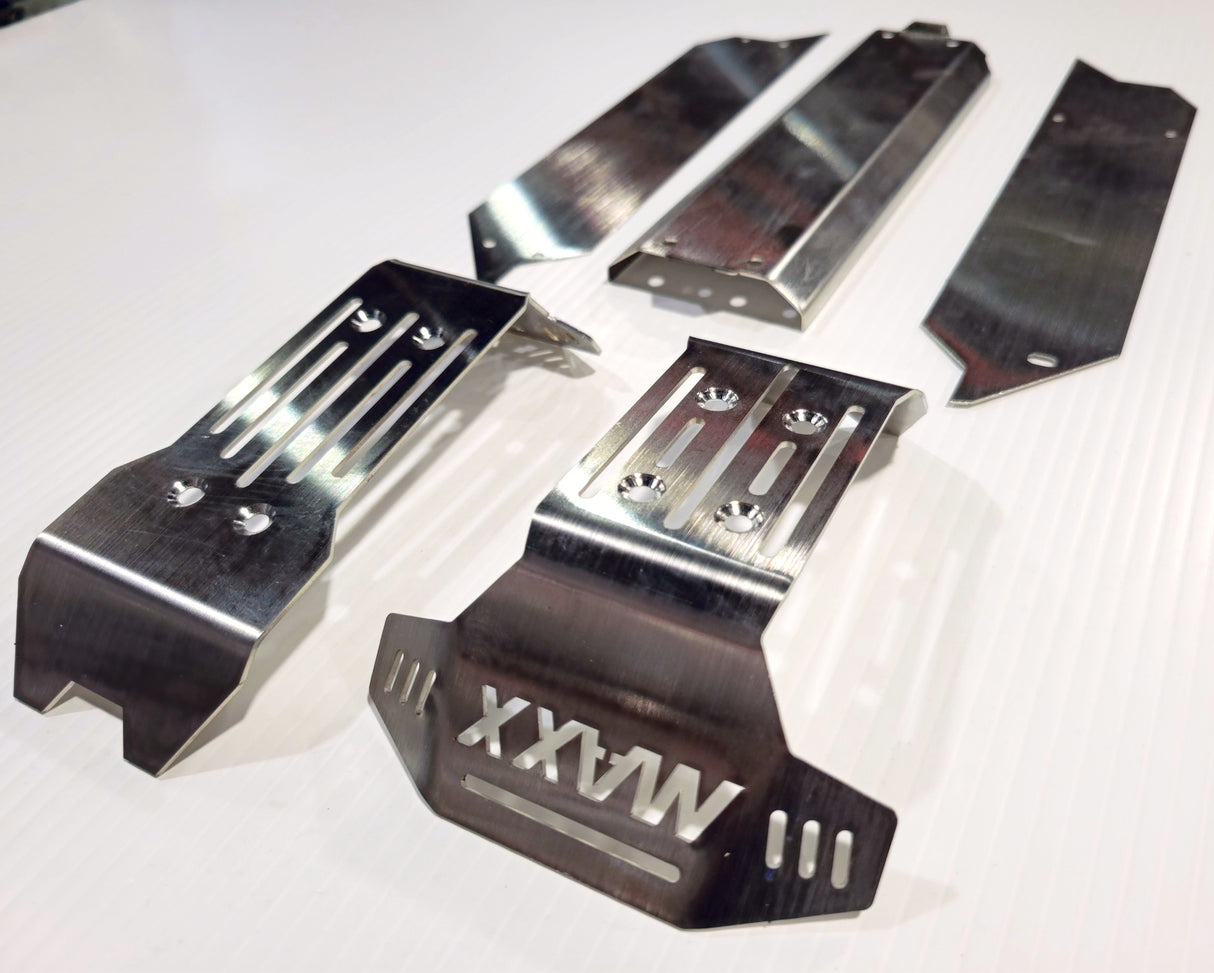 Traxxas MAXX V2 Stainless Steel Chassis Protector Guard Armor Front & Rear Skid