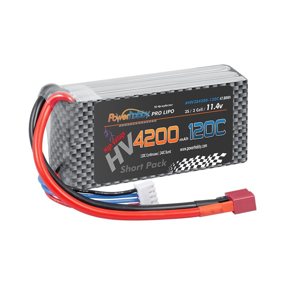 Powerhobby 3s 11.4V 4200mah 120c Graphne + HV Lipo Battery w Deans plugs