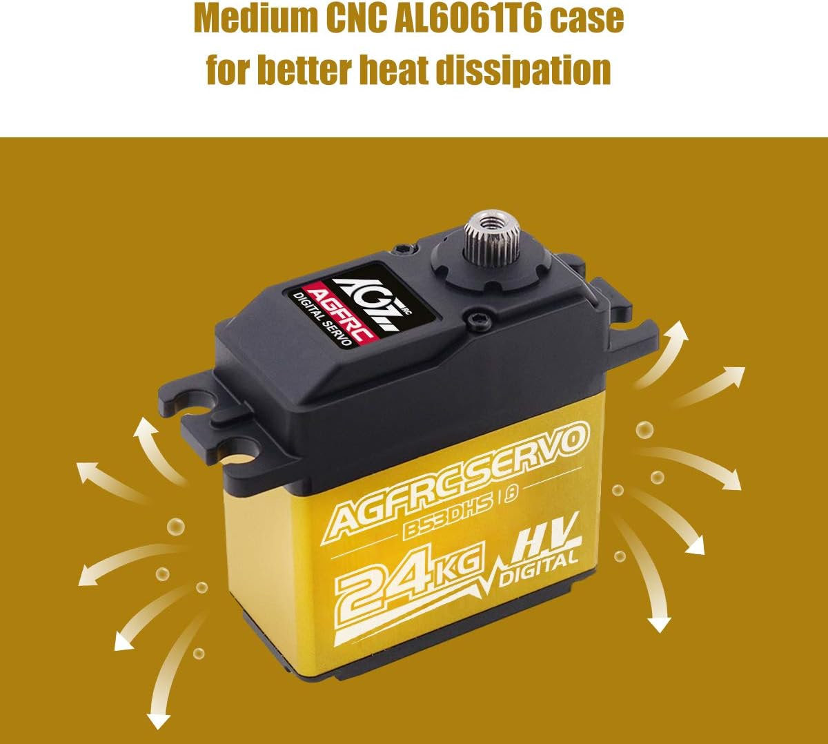 AGFRC – servomoteur numérique à couple élevé, 24KG, Programmable, engrenage métallique, direction