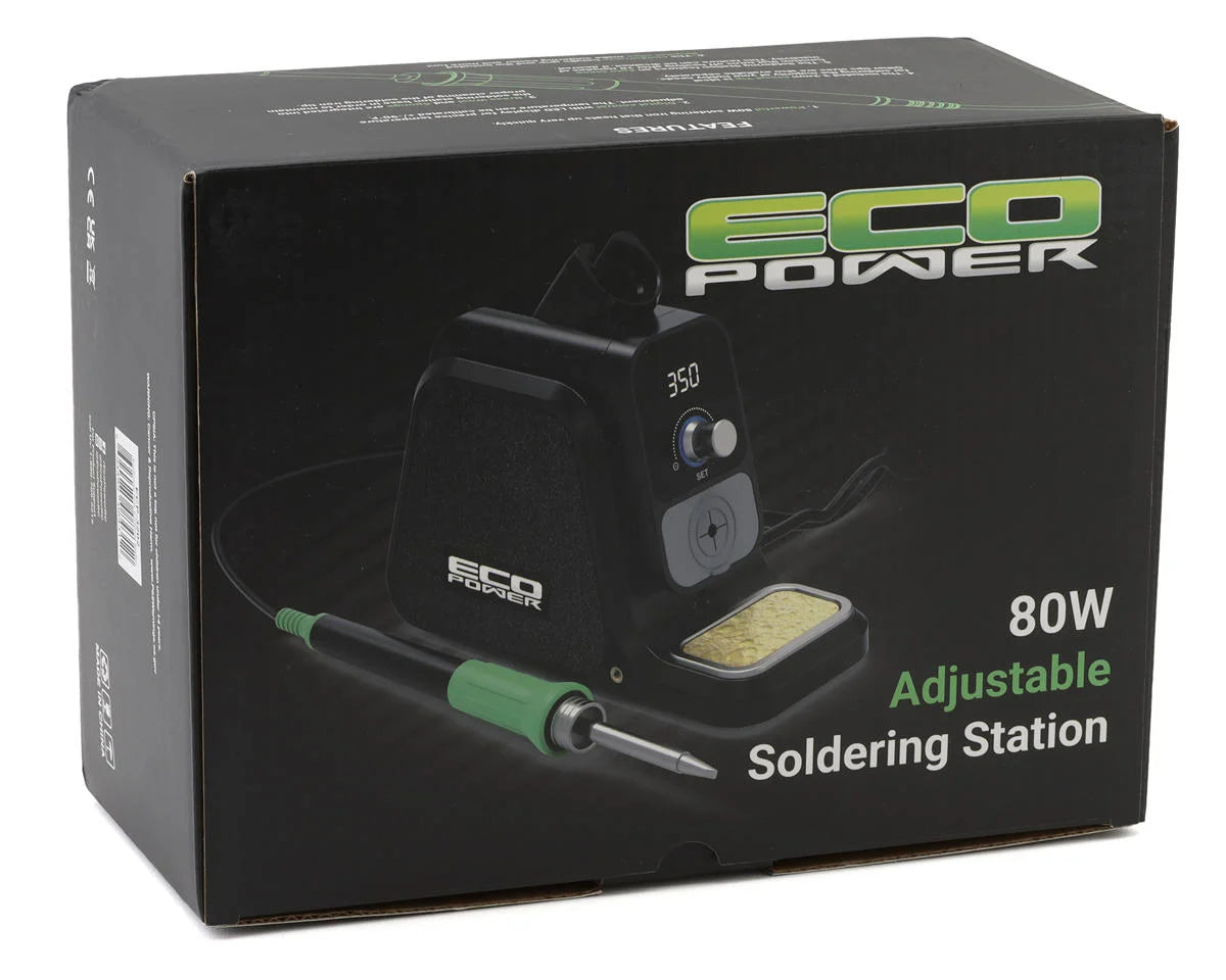 EcoPower ECP-3202 80W Adjustable Temperature Digital Soldering Station w/Alligator Clip Support Arms