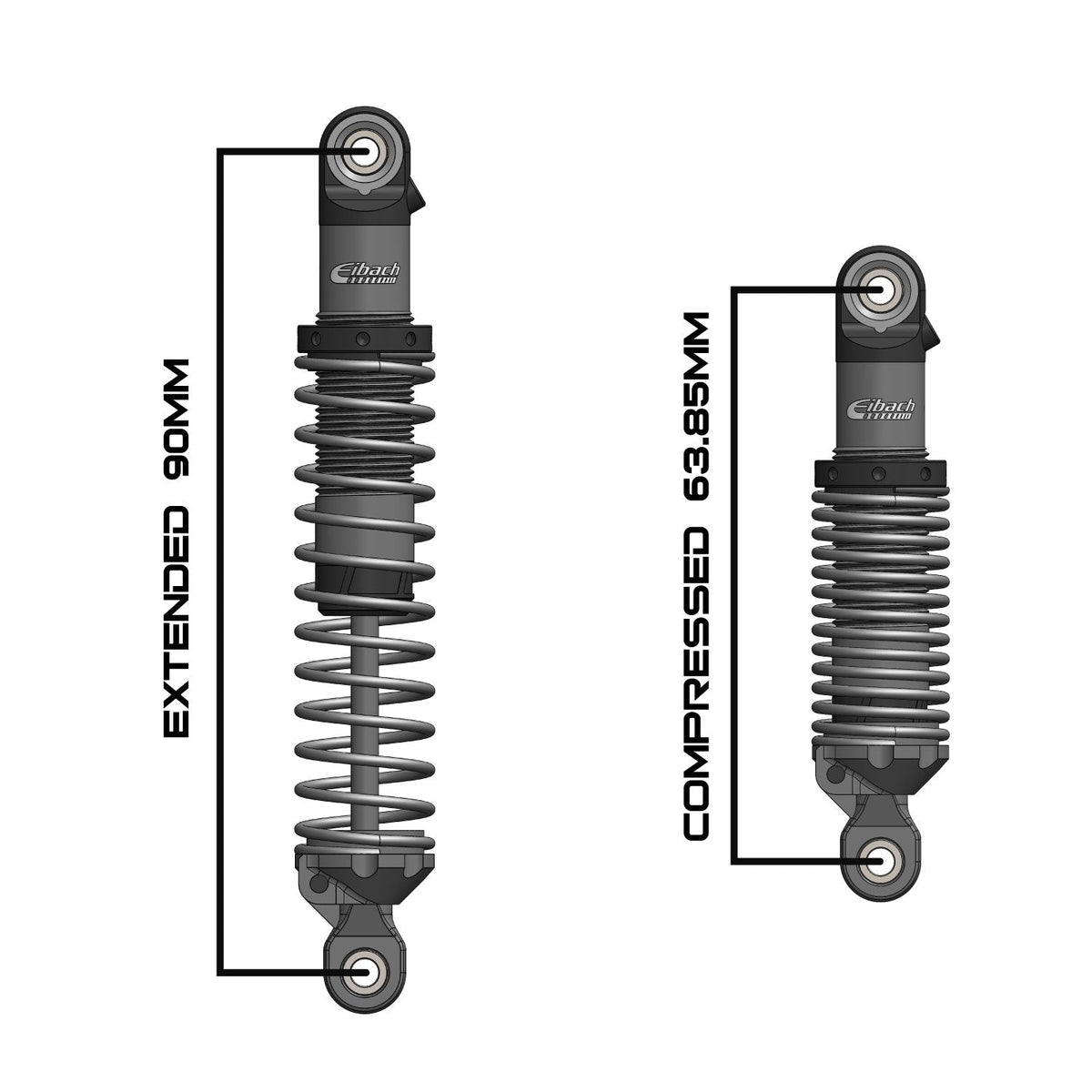 Vanquish VPS10351 Eibach S8E Scale Shock Pair 90mm F10 Axle VS4-10 Crawler