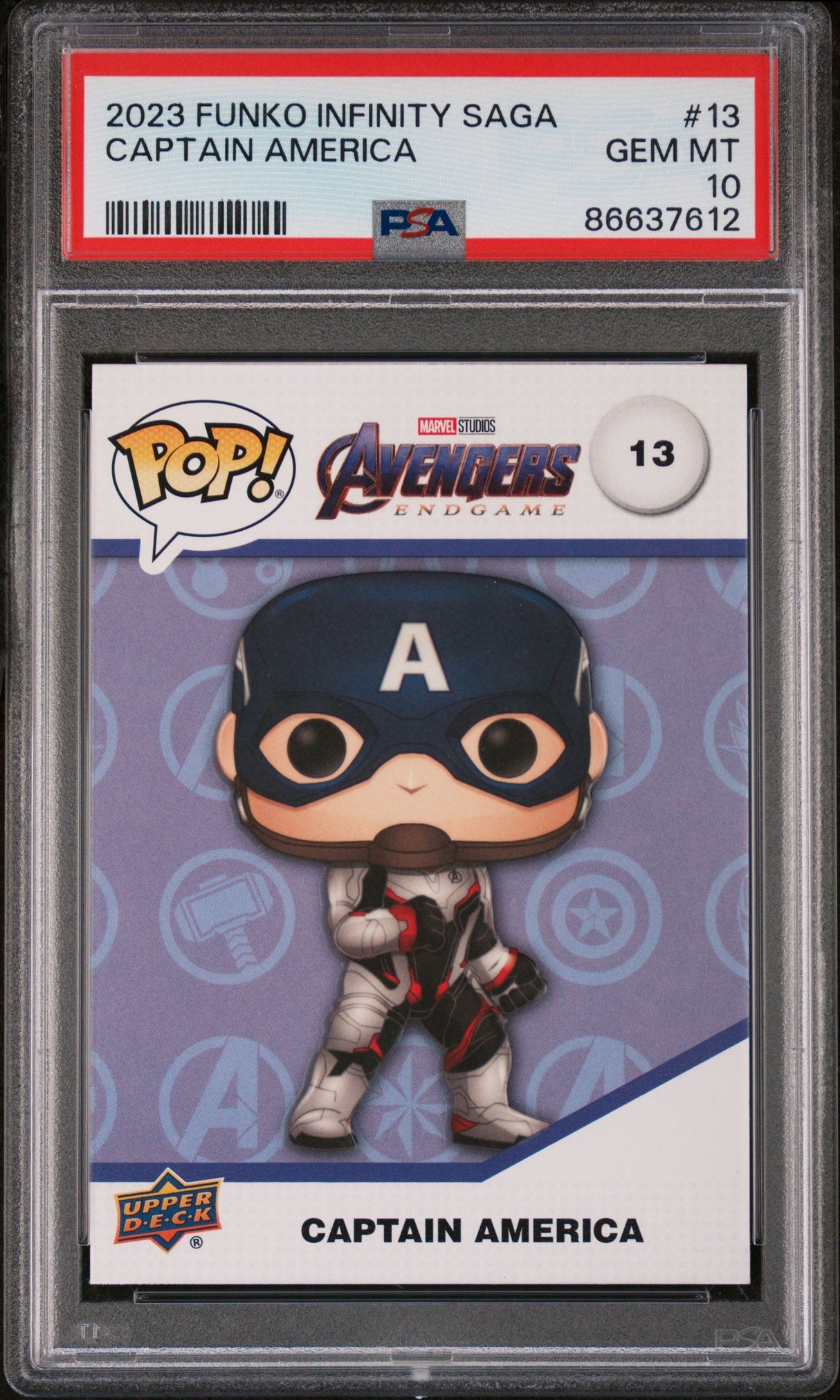 2023 UPPER DECK FUNKO POP MARVEL CAPTAIN AMERICA #13 PSA 10