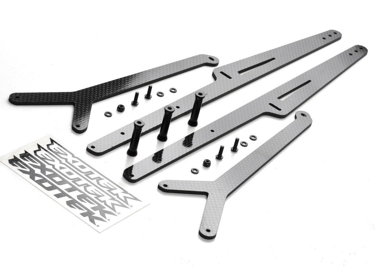 Exotek 2033 22S Ladder Wheelie Bar Set Carbon Fiber Extra Long Adjustable