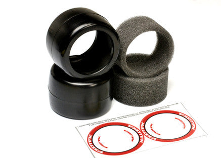 Exotek 2119 F1 1/10 Rear Belted Rubber Tires with Foam 33X Red-Soft