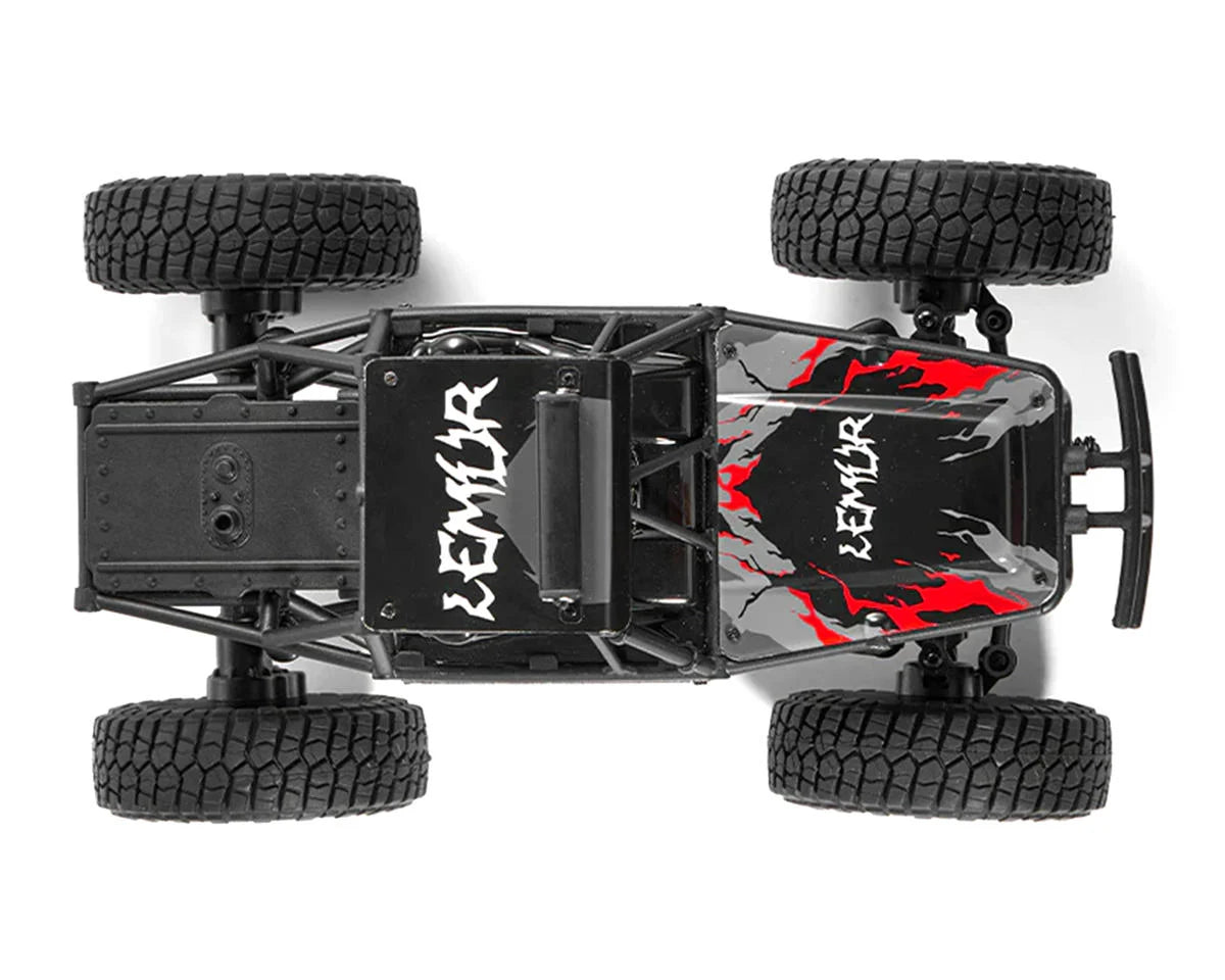 FMS FMM12404RTRRD 1/24 FCX24 Lemur 4x4 RTR Scale Micro Rock Crawler (Black/Red) w/2.4GHz Radio, Battery & Charger