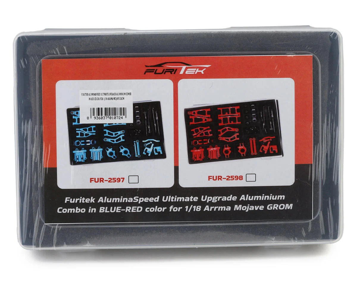 Furitek FUR-2597 AluminaSpeed Ultimate Upgrade Aluminium Combo in BLUE color for 1/18 Arrma Mojave GROM