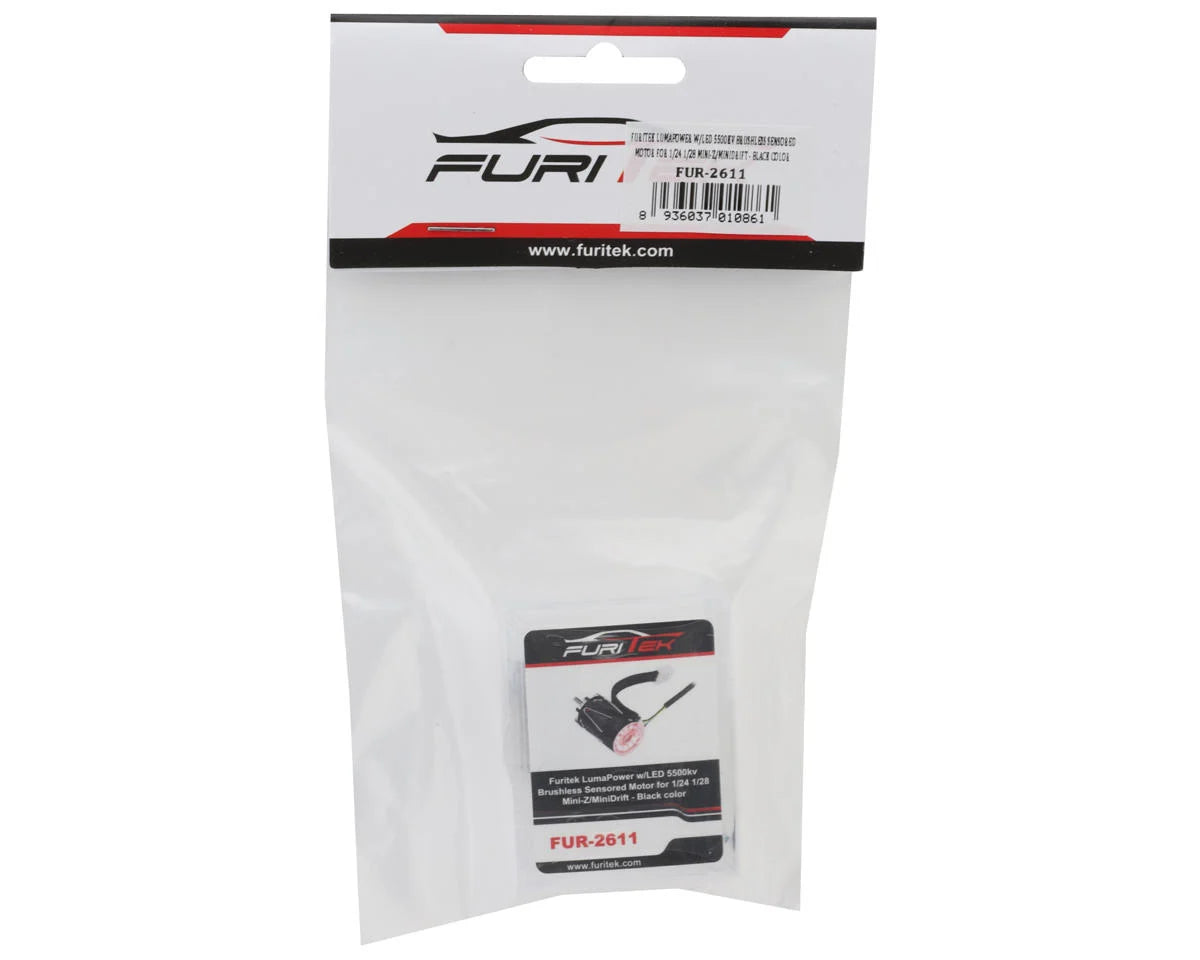 Furitek FUR-2611 LumaPower w/LED 5500kv Brushless Sensored Motor for 1/24 1/28 Mini-Z/MiniDrift - Black color
