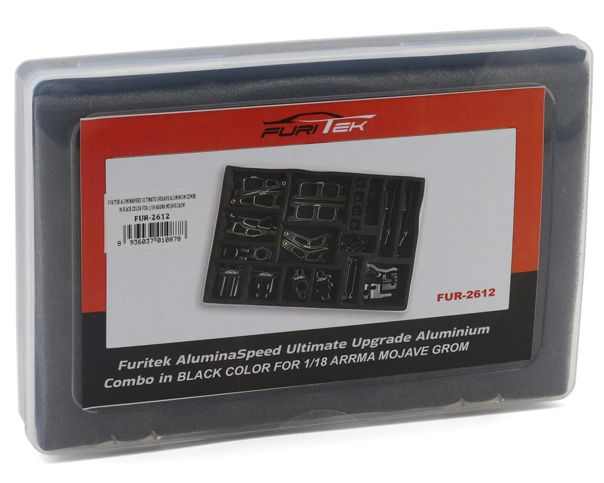 Furitek FUR-2612 AluminaSpeed Ultimate Upgrade Aluminium Combo in BLACK color for 1/18 Arrma Mojave GROM